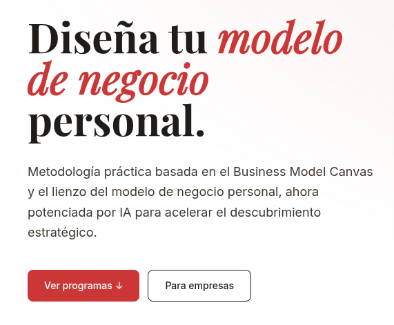 Formación en Modelo de Negocio Personal